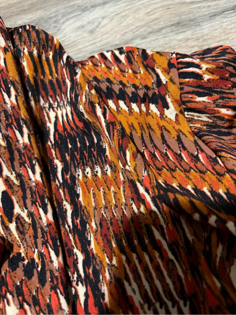 Open-Front Patterned Cardigan Jacket - Rust Multi-🍂🧡- small - Picture 5 of 5